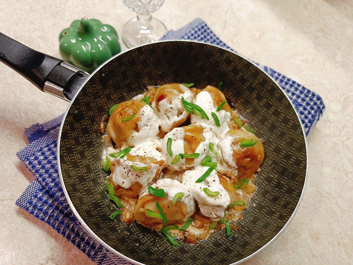 Ужин за 20 минут: жареные пельмени