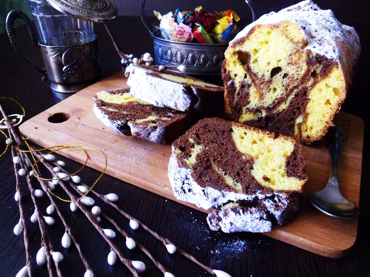 Неповторимый тыквенный мраморный кекс для яркого чаепития