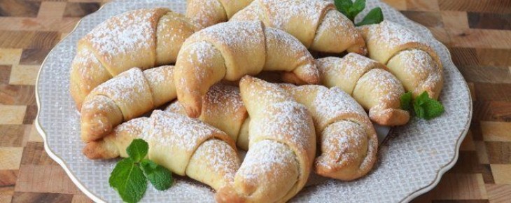 Рогалики с орехово-бисквитной начинкой