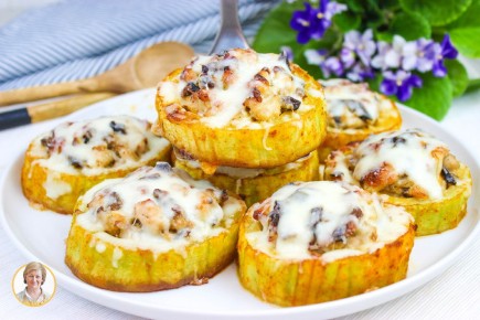 Удивительные фаршированные кабачки с курицей и грибами