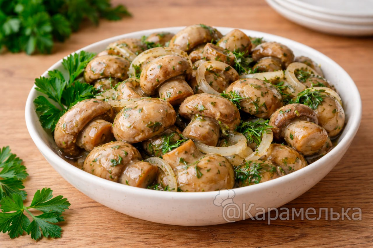 Ароматные маринованные шампиньоны для вашего стола