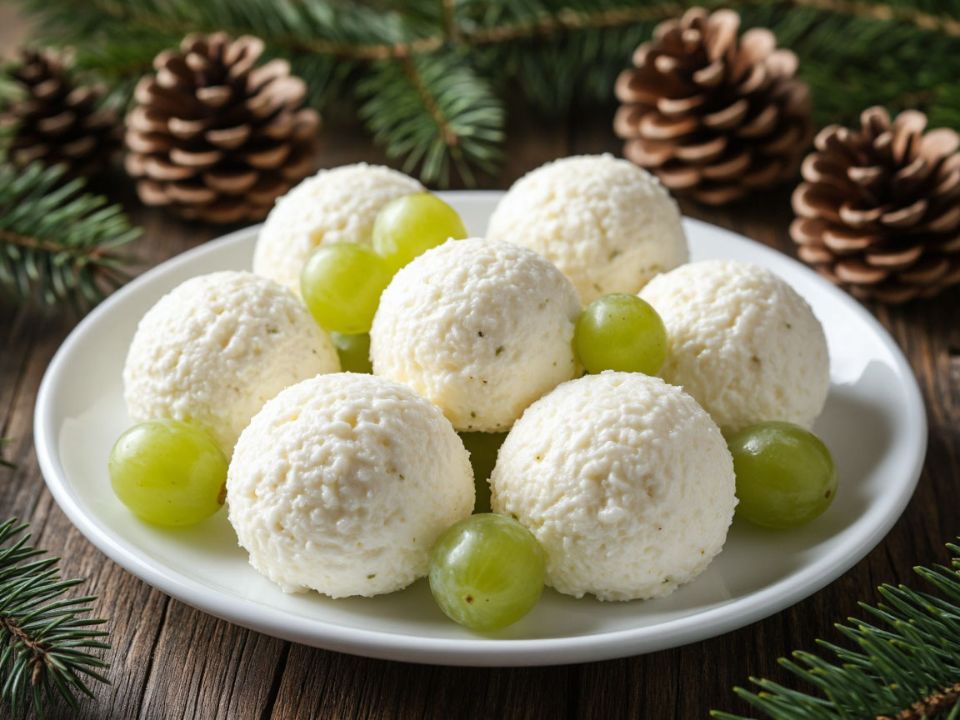 Сырные «снежки» от Снегурочки: легкая закуска к новогодним угощениям